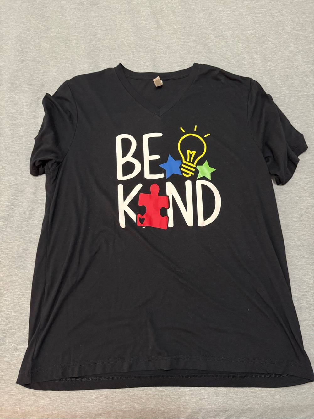 Bella Canvas Black "Be Kind" Graphic Tee with Multicolor Icons